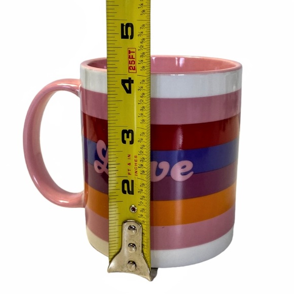 NWT “Love” Multi-Color Rainbow Striped Mug LGBTQ Pride - Picture 7 of 10